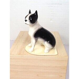 Retired Hagen Renaker Specialty DW Pedigree Boston Terrier Dog on Base